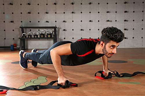 bodyweight Entrenamiento en Suspensión, Correas del Kit de Entrenamiento de Resistencia física para Puerta, Barra de tracción, Push up Bar para Ejercicios completos del Cuerpo V2