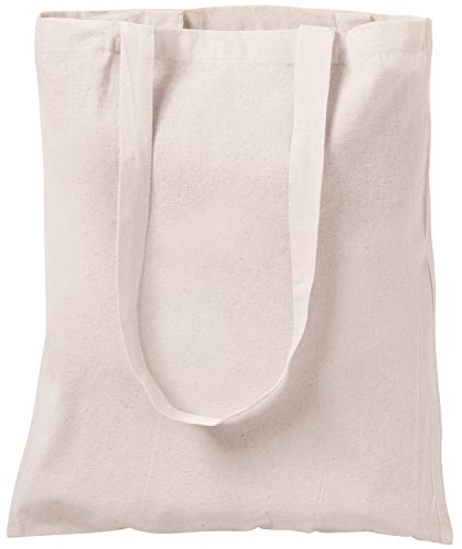 Bolsa tote de algodón natural, para ir de compras, 10 unidades  Marfil blanco crema