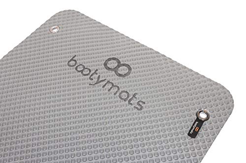 Bootymats - Colchoneta Fitness Multifunción para Todo Tipo de Entrenamiento: Fitness, Pilates, Abdominales, Estiramientos. Medidas: 160 x 60 cm. Grosor: 9 mm. Gris