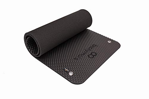 Bootymats - Colchoneta Fitness Multifunción para Todo Tipo de Entrenamiento: Fitness, Pilates, Abdominales, Estiramientos. Medidas: 160 x 60 cm. Grosor: 9 mm. Negra