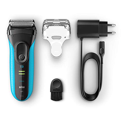 Braun Series 3 ProSkin 3040 s - Afeitadora Eléctrica Hombre, para Barba, Inalámbrica, Recargable, Wet&Dry (Seco y Mojado), Recortadora Extraíble, Azul