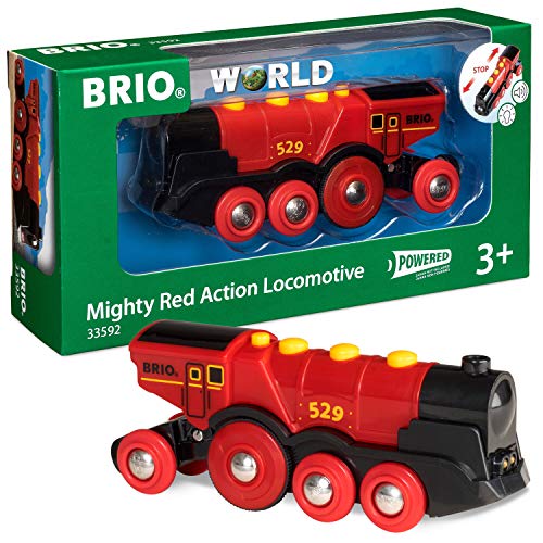 BRIO-33592 Gran Locomotora a Pilas con luz y Sonido, Color Negro, Rojo (RAVENSBURGER 33592)