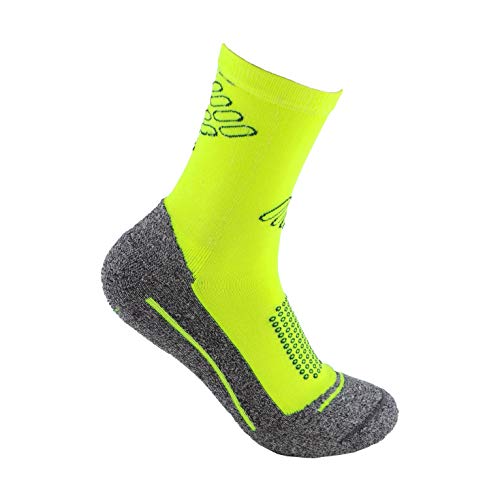 Calcetines deportivos (3 pares) SIN COSTURAS de alto rendimiento para hombre o mujer. Ideales para deportes como running, crossfit, ciclismo, pádel, trekking; Cómodos y resistentes. (Am/Az/Na, 39-42)