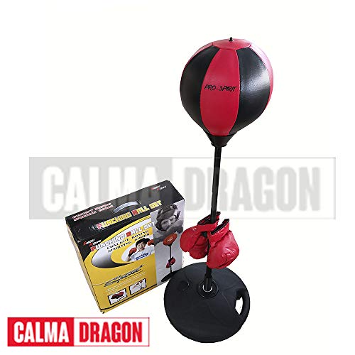 Calma Dragon Punching Ball, Saco de Boxeo de pie, Bola de Velocidad, Set de Boxeo para Niños Boxeo Pelota, Color Rojo