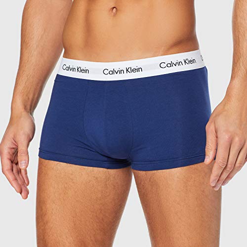 Calvin Klein 3p Low Rise Trunk Bóxers, Multicolor (White/Red/Navy), M (Pack de 3) para Hombre