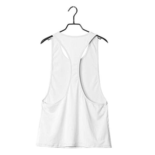 Camisetas sin Mangas Mujer,SHOBDW Playa De Verano Sexy Suelto Talla Grande Cuello Redondo Gimnasio Deporte Entrenamiento FíSico Entrenamiento Blusa para Correr para Mujer(Blanco,L)