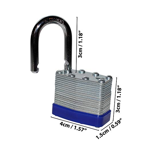 Candado (Pack de 12) - 40mm Alta Seguridad Candado (6cm x 4cm x 1,5cm) - 2 x Llaves para cada cerradura - Perfecto para Exterior, Hogar, Garaje, Gimnasio, Armario, Obturador, Valla y Bicicleta