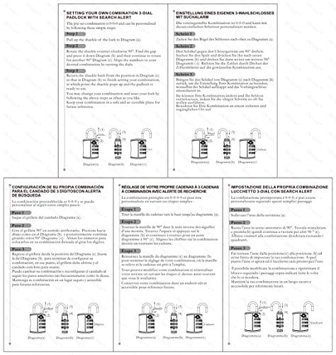 Candados TSA Combinacion Antirobo Maleta - Alta Seguridad Combinación 3 Digitos. Cerradura para Funda Maletas de Viaje, Caja Herramientas, Taquillas Vestuario, Locker : Candados Numerico Negro 2