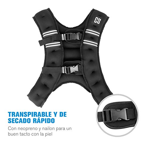 CapitalSports Capital Sports X-Vest Chaleco, Peso: 10 kg, Material: Neopreno/Nylon, Material de Relleno: Bolas de Acero, para el Entrenamiento de Peso Corporal y Funcional, 2 Correas de Pecho, Negro