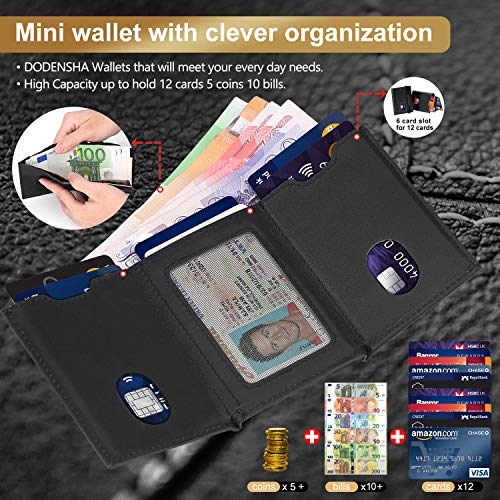 Carteras Hombre Pequeña Cartera Hombre Piel con Monedero Hombre Pequeño Cremallera Cartera Tarjetero Hombre Billetera Hombre Pequeña Carteras para Hombre RFID Slim Wallet for Men Cuero Minimalista