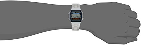 Casio Collection A168WA-1YES, Reloj Rectangular, Unisex, Plateado