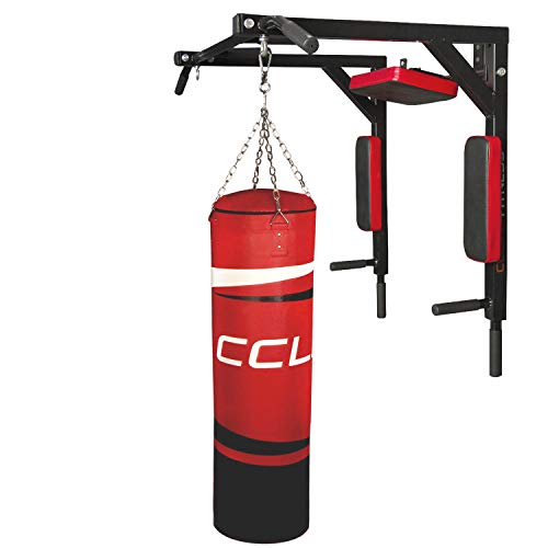 CCLIFE Barra dominadas Pared dips Entrenamiento múltiple Máquina de dominadas Barra de dominadas Multifuncional Pull up Carga máx.: 300 kg