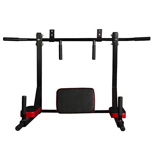 CCLIFE Barra dominadas Pared dips Entrenamiento múltiple Máquina de dominadas Barra de dominadas Multifuncional Pull up Carga máx.: 300 kg