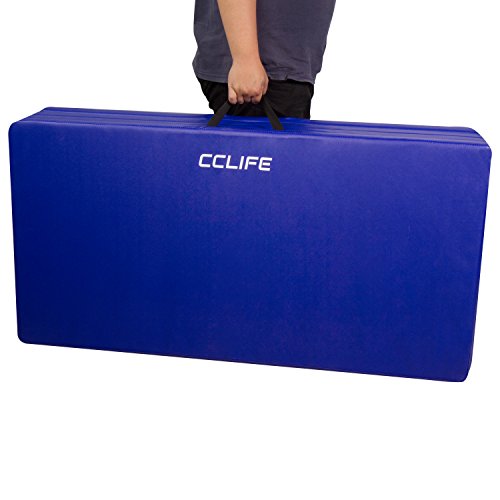 CCLIFE Colchoneta Plegable de Espuma para Gimnasia Yoga Deportiva Yoga estrilla Triple Plegable