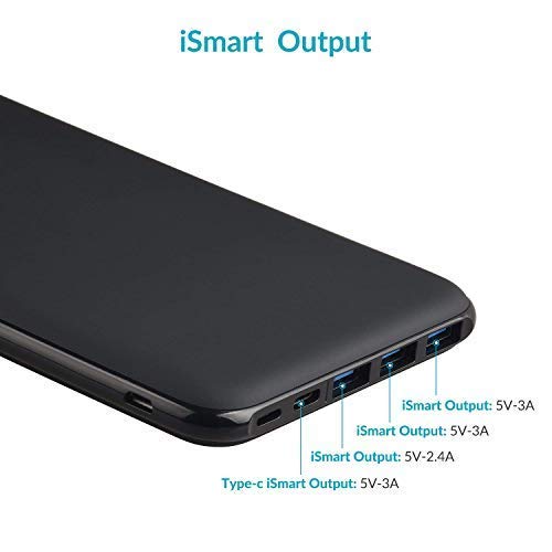 Charmast® 26800mAh Powerbank Batería Externa Delgado con 3 Entradas&4 Salidas USB/Tipo C para Nintendo Switch Nexus iPad iPhone Samsung Huawei BQ LG Android Teléfono Móvil (Negro)