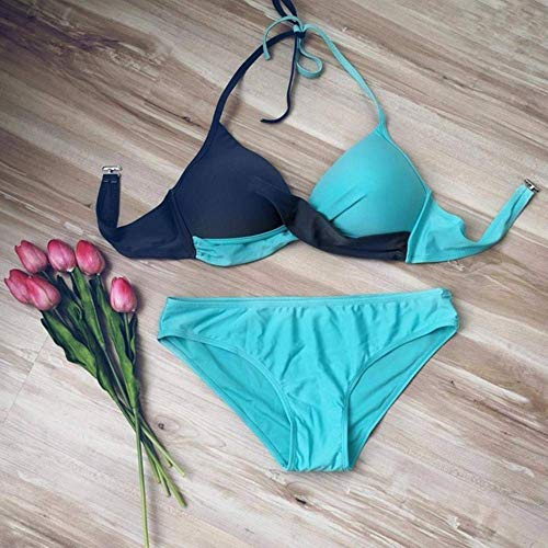 CheChury Bikinis Mujer 2020 Push Up Halter Bikini Traje de baño Acolchado Bra Tops y Braguitas Bikini Sets Talla Grande Bañador Vacaciones