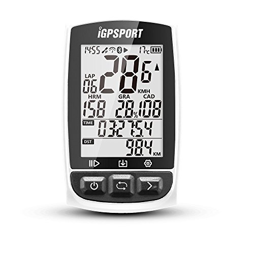 Ciclocomputadores GPS Ant+ Función iGPSPORT iGS50E Computadora Bicicleta Inalámbrica Ciclismo Cuentakilometros Bici - Blanco