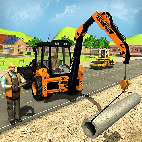 City Road Builder Pipe Line & Town Construction Excavadora Simulador Grúa juegos para niños Loader Truck Sim juego gratis 2018