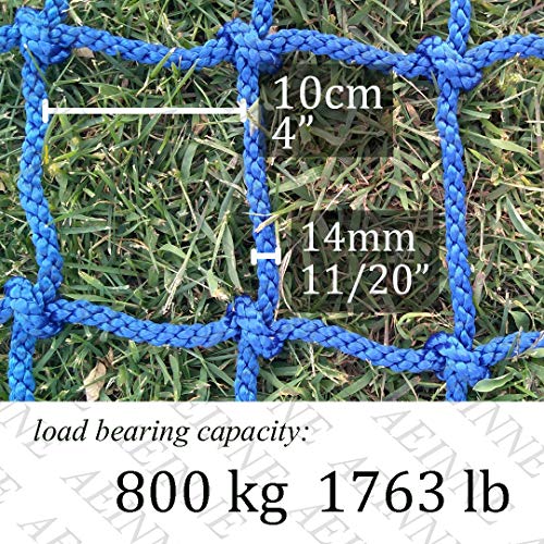 Climbing Rope Netting,Red Escalada Niños Hamaca Red Trepar Trepa Escalar Redes Trepadora Cuerda Gruesa Nylon Andinismo Alpinismo Montañismo Malla Grande Nailon Entrenamiento Neto,para Niños,14mm,Azul