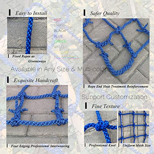 Climbing Rope Netting,Red Escalada Niños Hamaca Red Trepar Trepa Escalar Redes Trepadora Cuerda Gruesa Nylon Andinismo Alpinismo Montañismo Malla Grande Nailon Entrenamiento Neto,para Niños,14mm,Azul