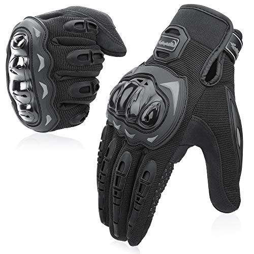 COFIT Guantes de Motos, Guantes de Pantalla Táctil Full Touch para Carreras de Motos, MTB, Escalada, Senderismo y Otros Deportes al Aire Libre - Negro L