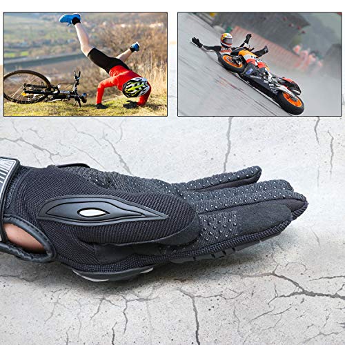 COFIT Guantes de Motos, Guantes de Pantalla Táctil Full Touch para Carreras de Motos, MTB, Escalada, Senderismo y Otros Deportes al Aire Libre - Negro L