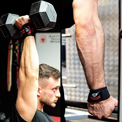 Combo Lifting Straps + Wrist Wraps Correas Levantamiento de Pesas y Musculación Con Neopreno Acolchado Para Gimnasio De Halterofilia Y Poder Levantar Al Fuerte Agarre