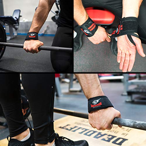 Combo Lifting Straps + Wrist Wraps Correas Levantamiento de Pesas y Musculación Con Neopreno Acolchado Para Gimnasio De Halterofilia Y Poder Levantar Al Fuerte Agarre