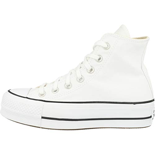 Converse Chuck Taylor CTAS Lift Hi, Zapatillas para Mujer, Blanco (White/Black/White 102), 37 EU