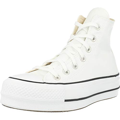 Converse Chuck Taylor CTAS Lift Hi, Zapatillas para Mujer, Blanco (White/Black/White 102), 37 EU