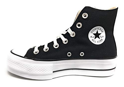 Converse Chuck Taylor CTAS Lift Hi, Zapatillas para Mujer, Negro (Black/White/White 001), 36 EU