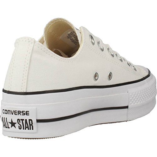 Converse Chuck Taylor CTAS Lift Ox Canvas, Zapatillas para Mujer, Blanco (White/Black/White 102), 38 EU