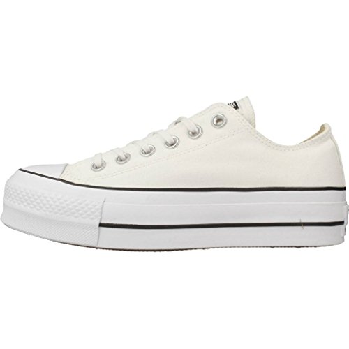 Converse Chuck Taylor CTAS Lift Ox Canvas, Zapatillas para Mujer, Blanco (White/Black/White 102), 38 EU