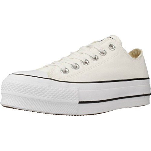 Converse Chuck Taylor CTAS Lift Ox Canvas, Zapatillas para Mujer, Blanco (White/Black/White 102), 38 EU