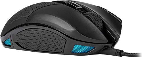 Corsair Nightsword RGB - Ratón óptico para juegos FPS/MOBA (18.000 PPP Sensor Óptico, Sistema de Peso Ajustable, 8 Botones Programables, Retroiluminación LED RGB) negro