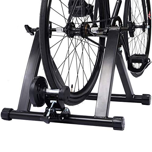 COSTWAY Bicicleta Estática Soporte Rodillo de Ciclismo Entrenamiento Plegable Carga Máxima hasta 150 kg Color Negro