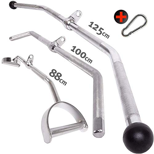 C.P. Sports Lat Bar 125Cm Extra Ancha Para Lat Aún Más Ancha, Diferentes Variaciones de Agarre Debido a la Superficie de Agarre Moleteada Incl. Cromo Giratorio Para El Entrenamiento con Pesas