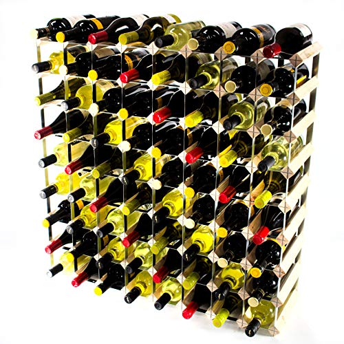 Cranville wine racks Madera de Pino 72 Botella clásico y Metal autoensamblaje Estante del Vino galvanizado