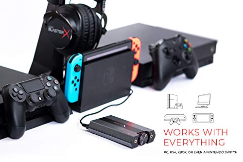 CREATIVE Tarjeta de Sonido USB Externa y DAC para Juegos HD Sound BlasterX G6 7.1 con Amplificador de Cascos Xamp para PS4, PC, Xbox, Nintendo Switch y PC