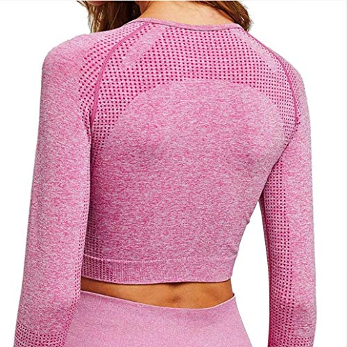 CrisKat Chándal mujer Conjunto deportivo mujer Conjunto Cintura Alta Leggings para Running Fitness Yoga Leggings (Conjunto Rosa, S)