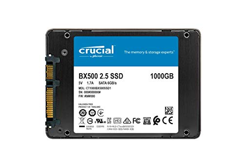 Crucial BX500 1 TB CT1000BX500SSD1 Unidad interna de estado sólido, hasta 540 MB/s (3D NAND, SATA, 2.5 Pulgadas)