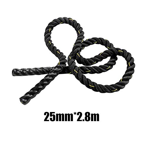 Cuerda de saltar de batalla, 25 mm, cuerda de saltar pesada para entrenamiento muscular, mejora la fuerza, No nulo, 25 mm x 2,8 m., Tamaño libre