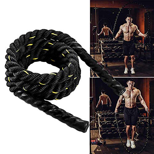 Cuerda de saltar de batalla, 25 mm, cuerda de saltar pesada para entrenamiento muscular, mejora la fuerza, No nulo, 25 mm x 2,8 m., Tamaño libre