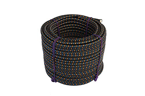 Cuerda Elastica 8mm. Monotex Polietileno. Piscinas (Standard NF P 90-308) Toldos Acampadas Exteriores Manualidades Nautica Amarres Escalada Resistente al Agua (25m, Negro Chiné)