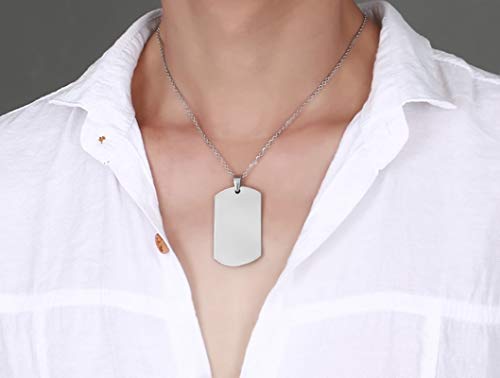 Daesar Joyería Acero Inoxidable Colgante Collar Hombre Placa de Militar Dog Tag ID Pendant