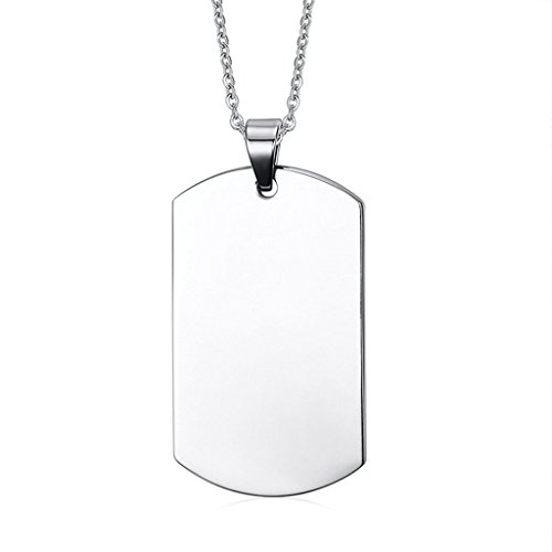 Daesar Joyería Acero Inoxidable Colgante Collar Hombre Placa de Militar Dog Tag ID Pendant