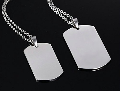 Daesar Joyería Acero Inoxidable Colgante Collar Hombre Placa de Militar Dog Tag ID Pendant