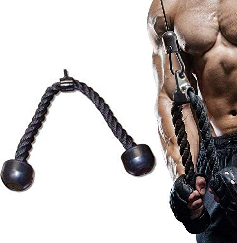 Deluxe tríceps Cuerda, Máquina Cable Anexos Mango de la Cuerda Gimnasio Heavy Duty tríceps Cuerdas Peso Pesado la máquina Accesorios de tríceps con Acero Inoxidable Gancho, Gimnasio en casa