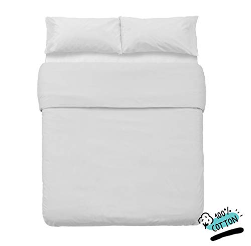 DHestia Hostelería - Funda Nórdica para Edredón Blanca Hotel 100% Algodón Natural (250x240 cm - Cama 150)