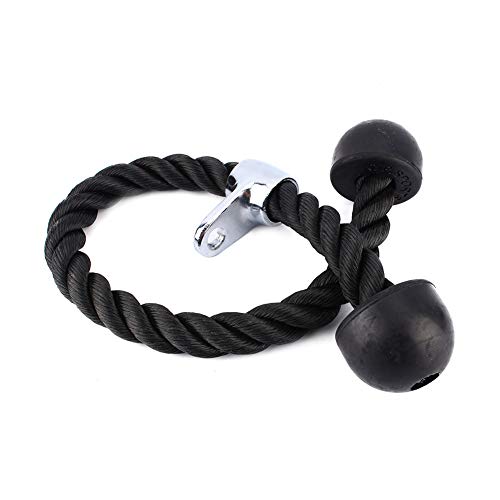 Dioche - Cuerda tríceps para gimnasia, tríceps y ropa; asas de nailon antideslizantes, para dorsales, bíceps, tríceps, gimnasio o casa, color negro, 70 cm